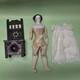 Antique German China Head Doll 15 Inches Tall And Also Included Doll Chair