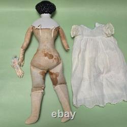 Antique German China head doll 15 inches tall and also included doll chair