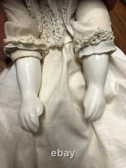 Antique German Doll 14 Porcelain Doll With Doll Clothing