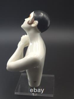 Antique German Dressel & Kister Pierrette Pierrot Half Doll Porcelain c. 1920