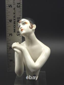 Antique German Dressel & Kister Pierrette Pierrot Half Doll Porcelain c. 1920