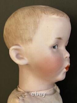 Antique German Gebruder Heubach 8774 Whistling Jim Bisque Doll Original Label