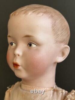 Antique German Gebruder Heubach 8774 Whistling Jim Bisque Doll Original Label