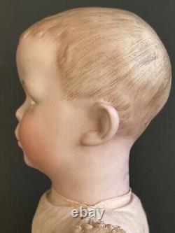 Antique German Gebruder Heubach 8774 Whistling Jim Bisque Doll Original Label