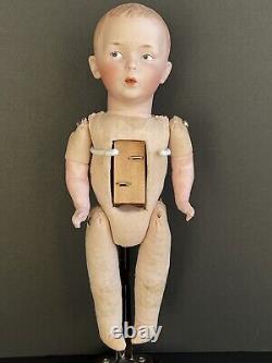 Antique German Gebruder Heubach 8774 Whistling Jim Bisque Doll Original Label