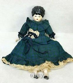 Antique German Glazed Porcelain China Doll Handmade 14.5'' Tall, Rare