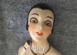 Antique German Half Doll Large flapper 1920 Exquisite Lady Perfect Porcelain