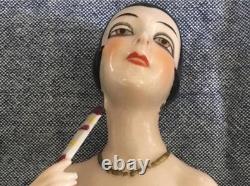 Antique German Half Doll Large flapper 1920 Exquisite Lady Perfect Porcelain