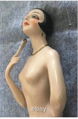 Antique German Half Doll Large flapper 1920 Exquisite Lady Perfect Porcelain