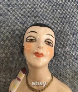 Antique German Half Doll Large flapper 1920 Exquisite Lady Perfect Porcelain