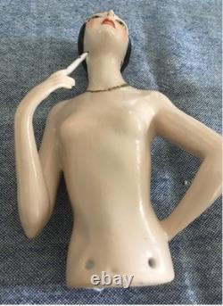 Antique German Half Doll Large flapper 1920 Exquisite Lady Perfect Porcelain Antique German Half Doll Large flapper 1920 Exquisite Lady Perfect Porcelain