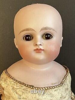 Antique German Kestner 16 Closed Mouth Turned Bisque Head Doll Kid Body