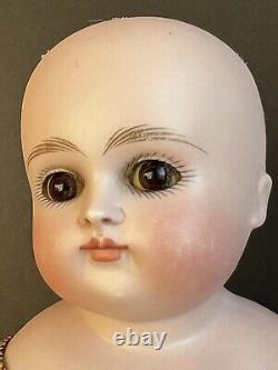 Antique German Kestner 16 Closed Mouth Turned Bisque Head Doll Kid Body