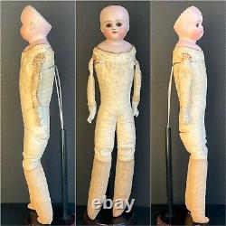 Antique German Kestner 16 Closed Mouth Turned Bisque Head Doll Kid Body