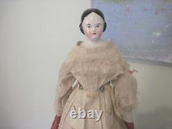 Antique German Kister Covered Wagon Shoulder Head China Doll c1850