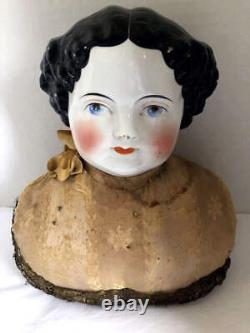 Antique German Large 8 CIVIL War Era China Head Doll- Head Only