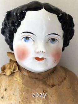 Antique German Large 8 CIVIL War Era China Head Doll- Head Only