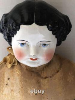 Antique German Large 8 CIVIL War Era China Head Doll- Head Only