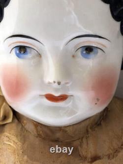 Antique German Large 8 CIVIL War Era China Head Doll- Head Only