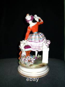 Antique German Meissen Beautiful Lady Dancer Doll Porcelain Figurine