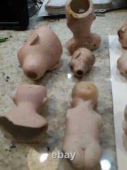 Antique German Porcelain Bisque Doll Baby Head Body Lot