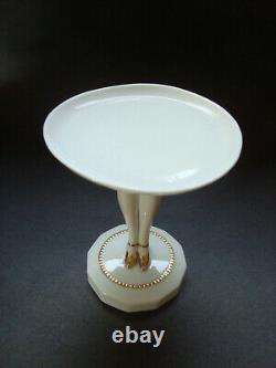 Antique German Porcelain Half Doll Pedestal Legs Puff Pinchion Holder