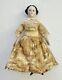 Antique German Pre War Flat Top China Head Doll 6 Orig Limbs Body Vintage Dress