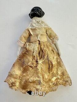 Antique German Pre War Flat Top China Head Doll 6 Orig Limbs Body Vintage Dress