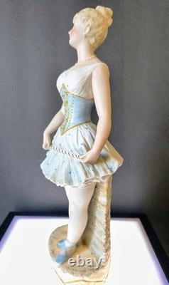 Antique German Victorian Heubach Lady Ballerina Dancer Doll Bisque Figurine