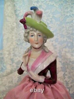 Antique Goebel Half Doll on Lamp Frame, Lady Sarah Siddons