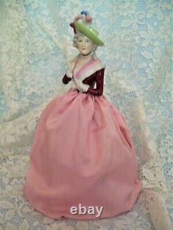 Antique Goebel Half Doll on Lamp Frame, Lady Sarah Siddons