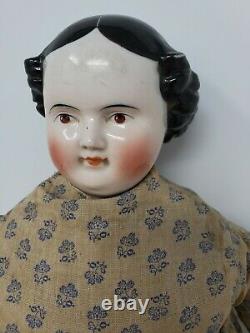 Antique Huge 1850 Kestner Covered Wagon 25 China Head Doll RARE Brown Eyes Orig