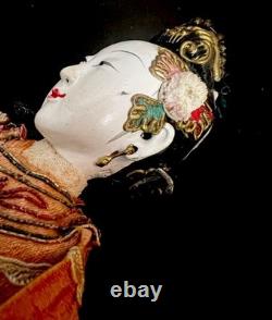 Antique Japanese Porcelain And Silk Opera Doll 1890 Antique Japanese Porcelain And Silk Opera Doll 1890