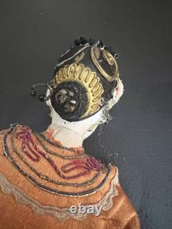 Antique Japanese Porcelain And Silk Opera Doll 1890