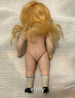Antique Kestner 100 Porcelain All Bisque Doll Dollhouse 5.5 Blonde String Joint