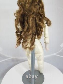 Antique Kestner #166 Bisque DollOriginal JDK Kid Leather Body & Original Wig