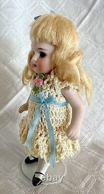Antique Kestner Miniature 150 Bisque Open Close Eyes Jointed Clothed Doll