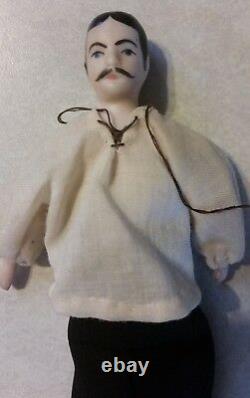 Antique Miniature Dollhouse Man Doll Porcelain 6