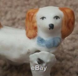 Antique Miniature German Jointed Bisque Dog Dollhouse Doll Hertwig Porcelain