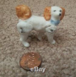 Antique Miniature German Jointed Bisque Dog Dollhouse Doll Hertwig Porcelain