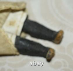 Antique Pair of Small German Bisque Head Dolls in Original Clothing