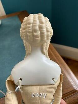 Antique Parian Bisque Doll Molded Blond Hair Beautiful! 16 Tall