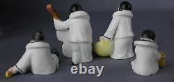 Antique Pierrot Clown Miniature Jazz Band Porcelain Figures Dolls Marked Germany