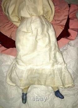 Antique Porcelain/China Hertwig Bertha Pet Name Doll, Fabric Body, Germany 21