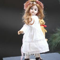 Antique Porcelain Doll JJ JULLIEN JEUNE Doll c1904 w Teddy & Original Dress