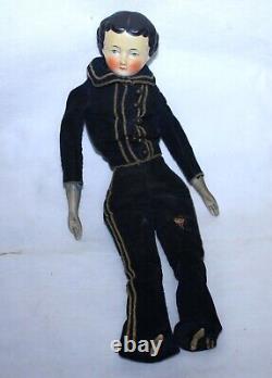 Antique Porcelain Headed Doll With Original Clothing