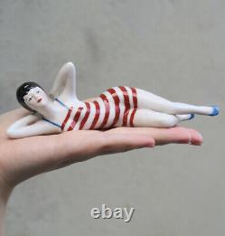 Antique Porcelain vintage German Nude bathing NAUGHTY doll figurine art deco