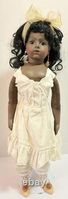 Antique Reproduction Bru Jne 8 Doll Fancy Outfit Leather Body African American Antique Reproduction Bru Jne 8 Doll Fancy Outfit Leather Body African American