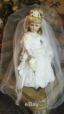 Antique Reproduction Long Face Jumeau Porcelain Bride Patricia Loveless Doll New
