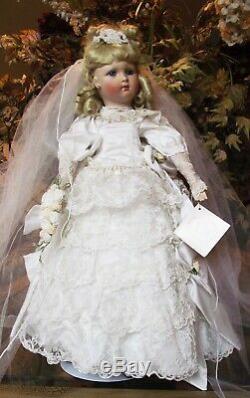 Antique Reproduction Long Face Jumeau Porcelain Bride Patricia Loveless Doll New